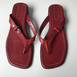 NINE WEST RED Sandals Low Heel SLIPPERS SIZE 8.5 M